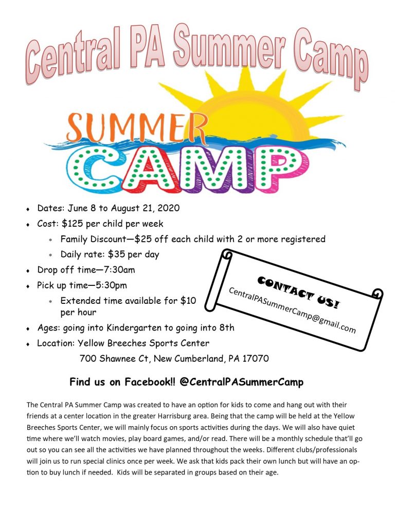 CENTRAL PA SUMMER CAMP – SUMMER 2020 – Yellow Breeches Sports Center